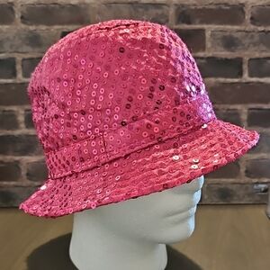 Sequin Pink Bucket Hat